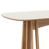 Mesa de Jantar Oval Pilar: Elegância em Freijó e Off White - imagem 2