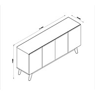 Buffet 4 Portas Ares: Elegância Off White - imagem 2