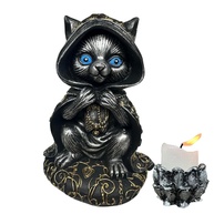 Gato Bruxo Wicca - Estátua em Resina para Decoração Mística e Gótica - imagem 1