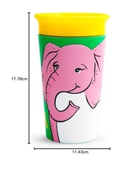 Copo Munchkin Miracle 360 Wildlove 255g - Estampa de Elefante | Sem Derramamento, Livre de BPA - imagem 2
