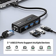 Adaptador Ethernet UGREEN 1000Mbps com HUB 4 Portas para Xiaomi Mi Box e Windows - imagem 2