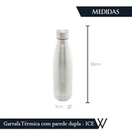Garrafa Térmica Aço Inox Wolff Ice 500ml - Isolamento Duplo para Bebidas Frias e Quentes - imagem 3
