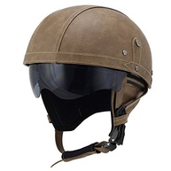Capacete Moto Vintage Woljay Marrom - Estilo e Segurança Certificada DOT - imagem 1