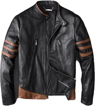 Jaqueta de couro masculina Wolverine envelhecida estilo moto e motociclista - imagem 1
