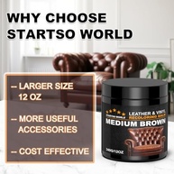 STARTSO WORLD Bálsamo Reparador de Couro Marrom 340g: Renove Móveis, Sofás e Carros! - imagem 5