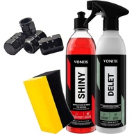 Kit Completo Vonixx: Limpador Delet 500ml, Shiny 500ml, 4 Tampas Válvula Worth e Aplicador Karbox - imagem 1