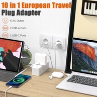 Adaptador de Tomada Universal WRXDMC: Sua Conexão Global com 6 Tomadas CA e 3 USB - imagem 4