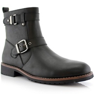 Polar Fox Wyatt MPX608005 Botas de motocicleta masculinas casuais com zíper e fivela, Preto, 7 - imagem 1