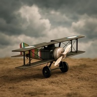 Miniatura de Avião Biplano Militar Verde - Réplica Detalhada em Metal | 16 x 12 x 8 cm - imagem 2
