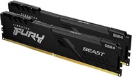 Kingston, KF432C16BBK2/16 - Kit de memórias de 16GB (2 x 8GB) DIMM DDR4 3200Mhz FURY Beast Black 1,35V 1Rx8 288 pinos para desktop/gamers, Não aplicável - imagem 1