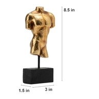 Busto Masculino em Resina - Escultura Decorativa Moderna com Acabamento Dourado | 7,6 x 3,8 x 21,3 cm - imagem 4
