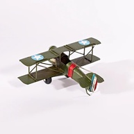 Miniatura de Avião Biplano Militar Verde - Réplica Detalhada em Metal | 16 x 12 x 8 cm - imagem 5