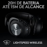 Headset Gamer Sem Fio Logitech G PRO X Wireless LIGHTSPEED com 7.1 Dolby Surround, Tecnologia Blue VO!CE, Design Confortável e Durável, Drivers PRO-G 50 mm e Bateria Recarregável - imagem 4