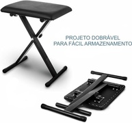 Banco Q90 Piano Em X Retrátil com Teclado - Conforto e Versatilidade para Músicos - imagem 5