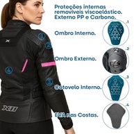 Jaqueta Naked X11 Com Prote??o Imperme?vel Feminina Motociclista Motoqueiro - imagem 5