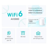 TP-Link Deco X50 (2-Pack) Sistema WiFi 6 AI Mesh AX3000 Dual Band 2,4 GHz/5 GHz, Cobertura de até 420 m², 3 Portas Gigabit por Unidade, Canal de Banda 160 MHz, ODFMA, 1024QAM, Branco. - imagem 5