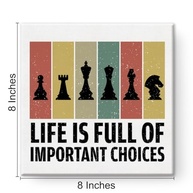 Life Is Full of Important Choices - Pôster de Xadrez em Tela 20x20cm | Decoração Elegante para Home Office e Presente para Amantes do Jogo - imagem 3