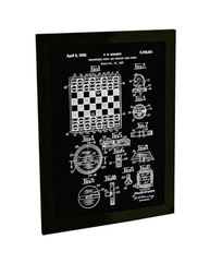 Quadro Decorativo A3 Xadrez Projeto Tabuleiro Patente - Impressão Premium em Papel Fotográfico - imagem 2