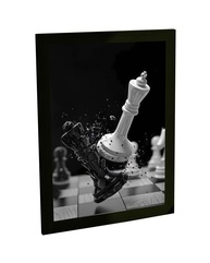 Quadro Decorativo Xadrez Tabuleiro Realista - Moldura Pronta para Pendurar | Poster Moderno para Sala e Quarto - imagem 1