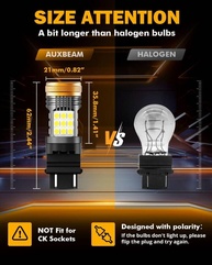 Auxbeam B21: Lâmpadas LED 3157 6000K Xenon Branco - 600% Mais Brilho, Anti Hyper Flash CANBUS - imagem 5