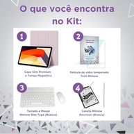 Kit Capa Slim para Xiaomi Redmi Pad SE 11": Película de vidro + Caneta Precision + Teclado e Mouse (Rhinow) (Azul Escuro) - imagem 2