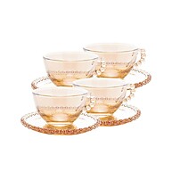 Xícaras de Chá Wolff Pearl Âmbar: Elegância em Cristal - imagem 1