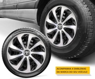 Jogo 4 Calotas Esportivas Velox Aro 14 Preto/Prata - TOYO para Etios, Yaris e Corolla - imagem 4