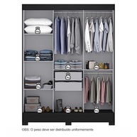 Guarda Roupa Casal 3 Portas Preto Atenas – Yescasa - imagem 2