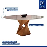 Conjunto Mesa Redonda com 6 Cadeiras Barcelona Yescasa - imagem 2