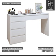 Penteadeira 5 Gavetas Giulia Yescasa Branco – Modernidade e Organização no Quarto - imagem 5