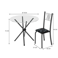 Conjunto de Jantar Redondo: Mesa e 4 Cadeiras Yescasa - imagem 2