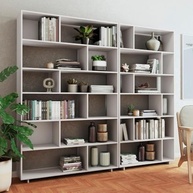 Conjunto de 2 Estantes para Livros Euforia Yescasa - Design Moderno em MDP Branco - imagem 2
