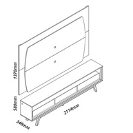 Rack com Painel para TV até 90" com LED 220cm Elegance Yescasa - imagem 2