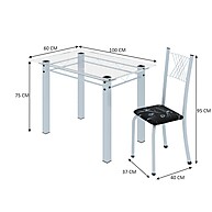 Conjunto de Jantar 4 Cadeiras Vidro Incolor – Sara Yescasa - imagem 2