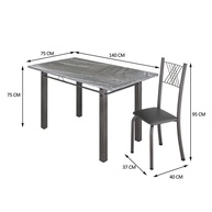 Mesa de Cozinha com 6 Cadeiras Topázio Yescasa - imagem 2
