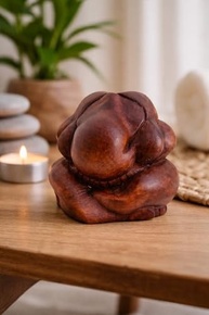Estátua de Madeira Meditativa Yogi Buda Chorando – Paz Interior e Harmonia - imagem 3