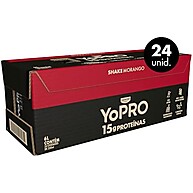 Pack YoPRO Bebida Láctea UHT Morango 15g de Proteínas 250ml -24 Unidades - imagem 1
