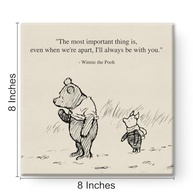 Arte de Parede Ursinho Pooh Retrô - Quadro Decorativo com Citação I'll Always Be with You - 20x20 cm - imagem 3