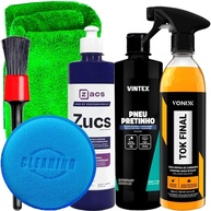 Kit Completo Vonixx & Zacs: Pneu Pretinho, Tok Final, Restaurador Plástico e Acessórios Karbox - imagem 1