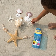 Garrafa Infantil Baby Shark Zak Designs - 473ml com Canudo, Alça e Design à Prova de Vazamento - imagem 3