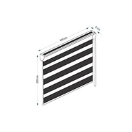 Persiana Rolo Duplo Bandô Sunny Linho 160x220cm - Cortina Zebra Double Vision Moderna com Controle Lateral - imagem 2
