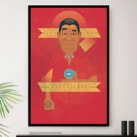 Quadro Zeca Pagodinho Caviar - Desenho Decorativo A4 23x33cm com Moldura Premium - imagem 2