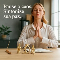 Kit Decoração Zen Mulher Yoga 3 Peças – Mini Estátuas em Resina Premium para Mesa, Sala ou Home Office – Feng Shui, Relaxamento, Presente Espiritual - imagem 5