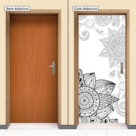 Adesivo Decorativo Mandala Floral para Porta - Estilo Zen com Toque Moderno - imagem 4
