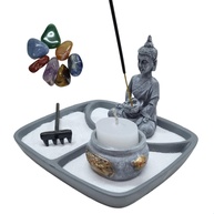Jardim Zen Japonês com Buda Meditando e 7 Chakras - Decoração Feng Shui para Paz Interior - imagem 1