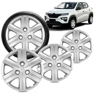 Kit 4 Calotas Aro 14 Kwid Zen 2020 Prata Grid - Design Esportivo e Proteção - imagem 2