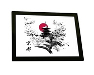 Quadro Decorativo Arte Oriental Japonesa com Moldura de Pinus - Estilo Zen para Ambientes Elegantes - imagem 2