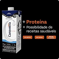Leite Zero Lactose Camponesa: 14g Proteína Desnatado 1L - imagem 1