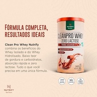 NT CLEANPRO WHEY ZERO LACTOSE SABOR CHOCOLATE 450G - imagem 3