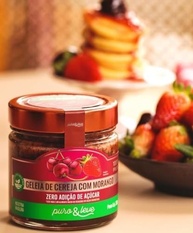 GELEIA DE CEREJA COM MORANGO SAUDÁVEL VEGANA ZERO AÇÚCAR 100% FRUTA PURO & LEVE - imagem 3